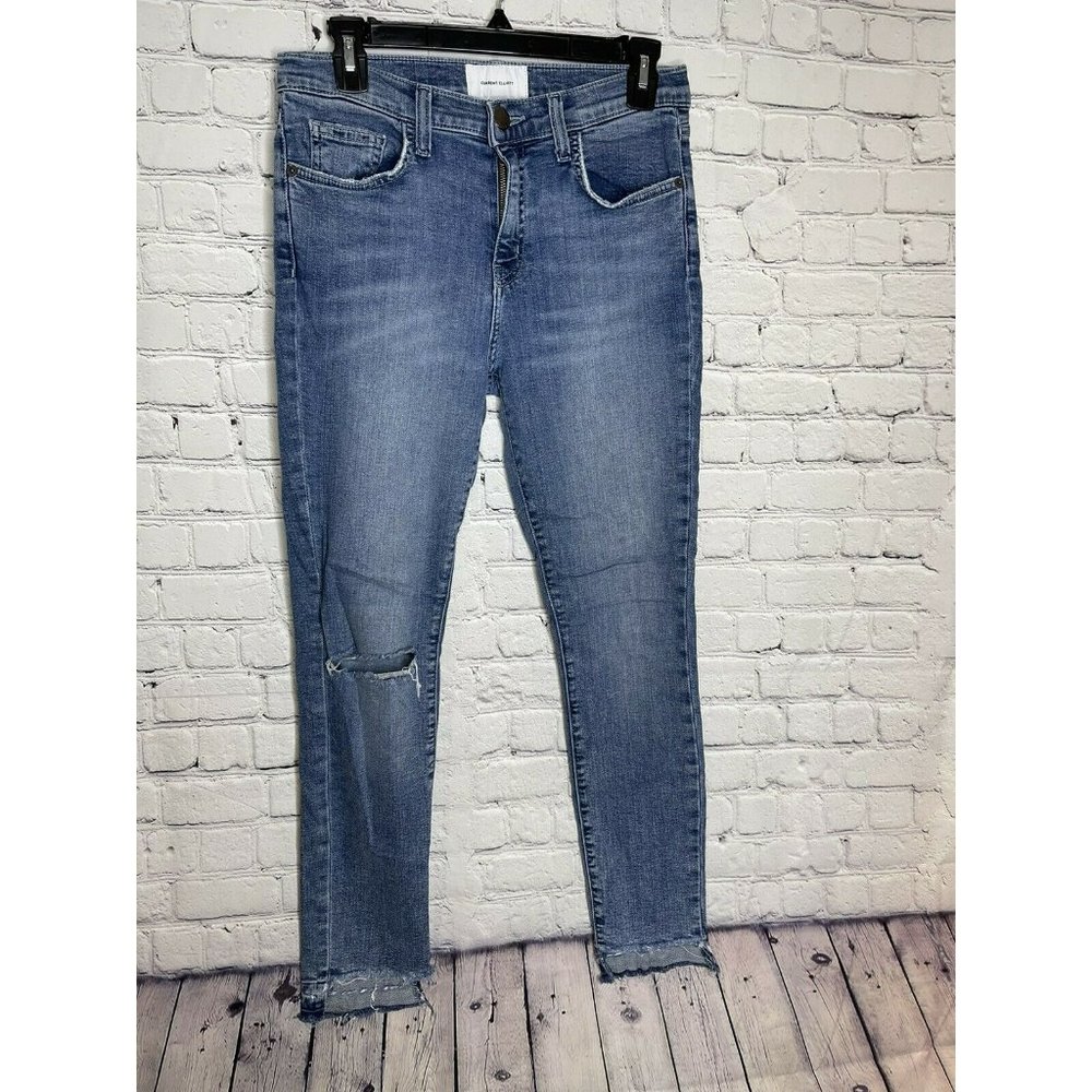 Current Elliot skinny jeans lightwash distressed size 29